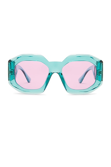 VERSACE Medusa Square Sunglasses in Light Blue