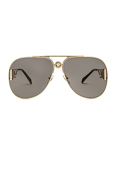 Versace Aviator Sunglasses In Gold