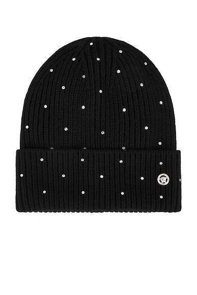 VERSACE Crystal Beanie in Black