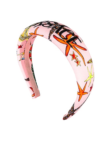 Versace Tresor De La Mer All Over Headband In Rosa & Multicolor