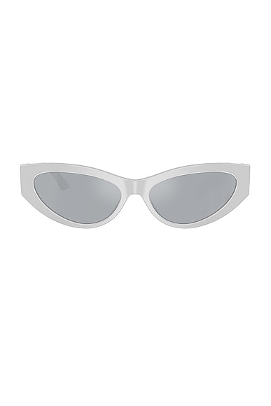 Cat Eye Sunglasses in Metallic Silver