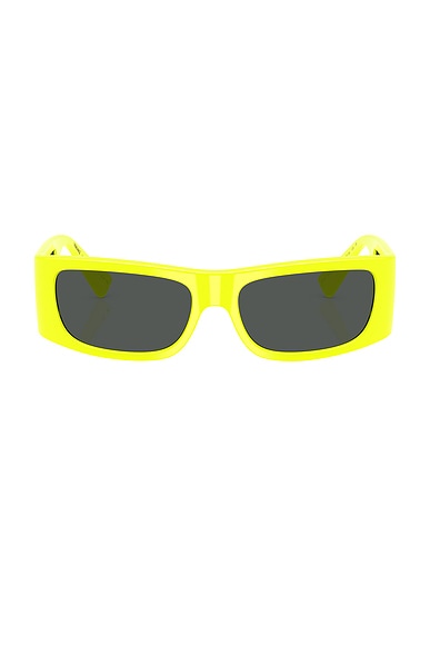 VERSACE Rectangular Sunglasses in Yellow Fluorescent