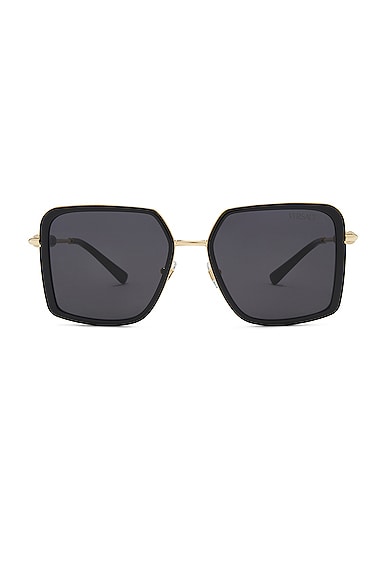 Versace Square Sunglasses In Black