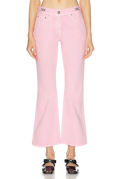 Shop Versace Wide Leg In Pastel Pink