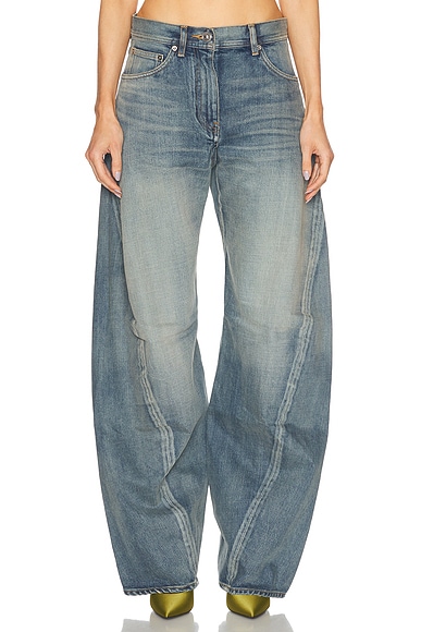 Wide Leg Jeans in Medium Blue