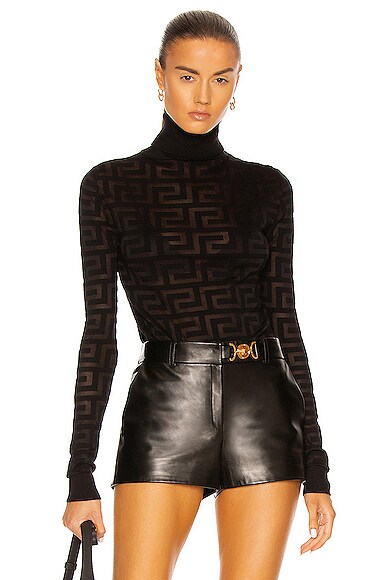 Versace Greca Turtleneck Sweater In 