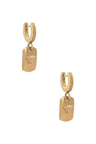 VERSACE Square Earrings in Gold