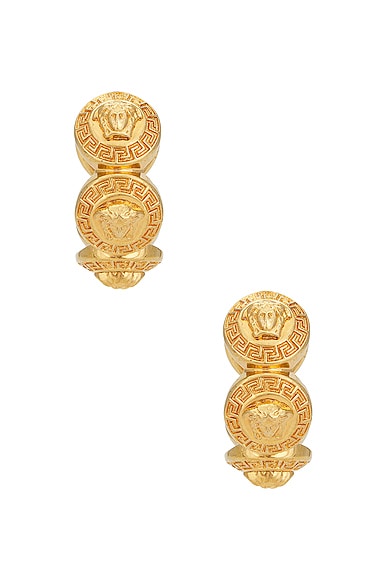 VERSACE Textured Earrings in Gold