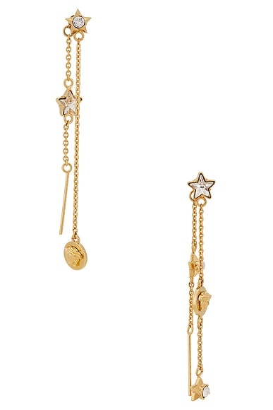 VERSACE Drop Earrings in Versace Gold & Crystal
