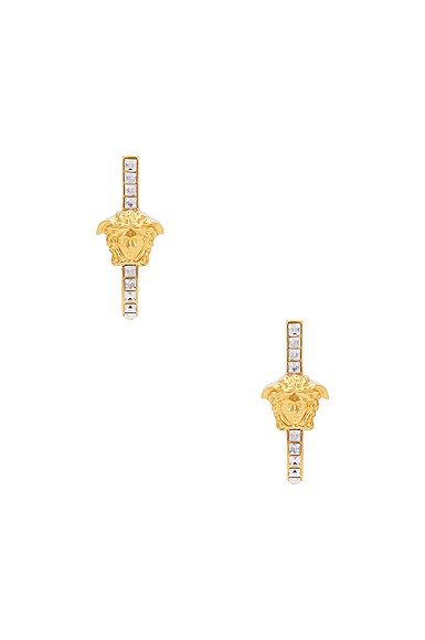 Versace Medusa Earrings In Oro & Crystal