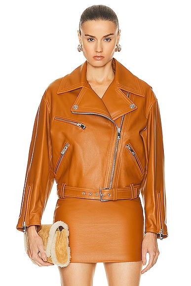 VERSACE Leather Jacket in Caramel