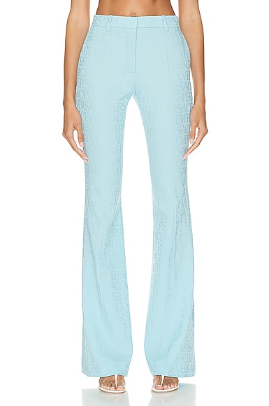 VERSACE All Over Logo Tailored Pant in Blue