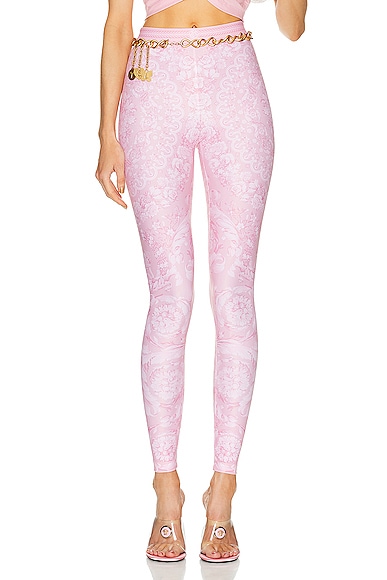 Dolce & Gabbana Branded Elastic High-waist Leggings in Pink