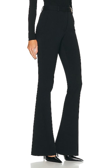 Shop Versace Informal Stretch Wool Pant In Black