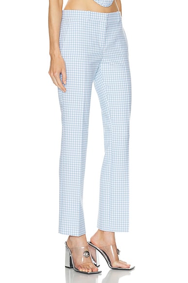 Shop Versace Tailored Pant In Pale Blue & White