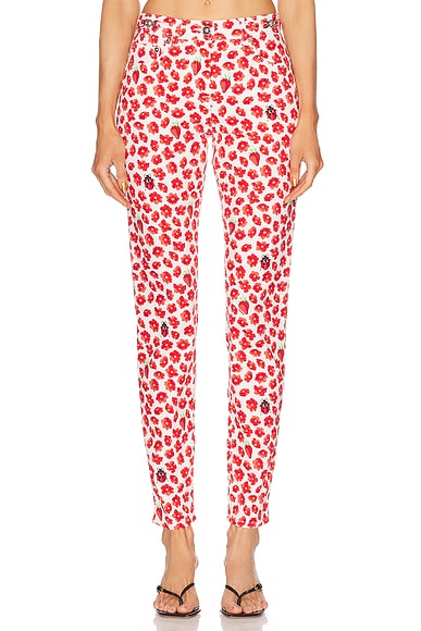 Maison Margiela Faux Snakeskin Pants in Lipstick | FWRD