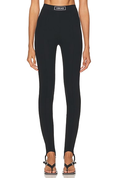 VERSACE High Waisted Legging in Black