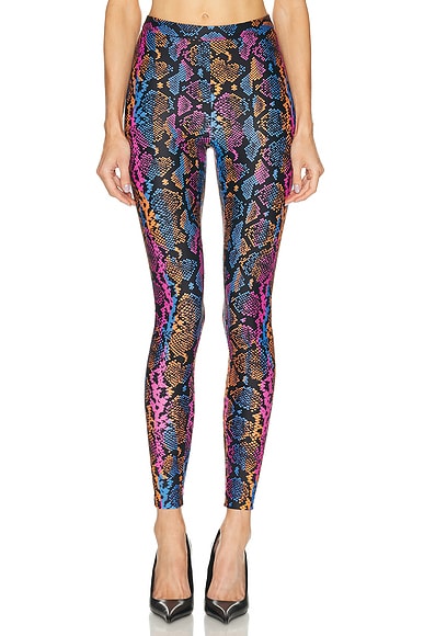VERSACE Python Print Legging in Sky, Pink Sapphire, & Autumn Spice