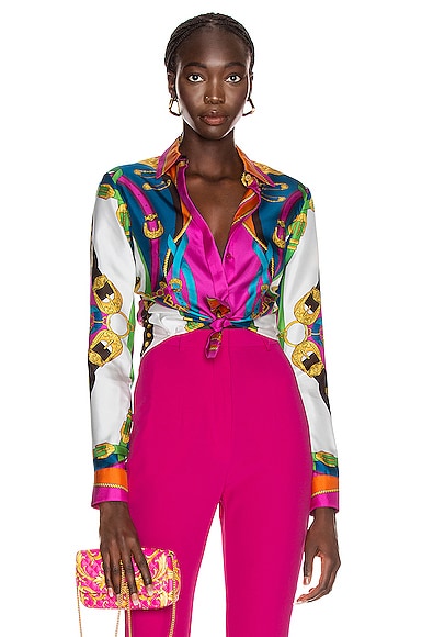 VERSACE ACCESSORIES PRINT BLOUSE,VSAC-WS66