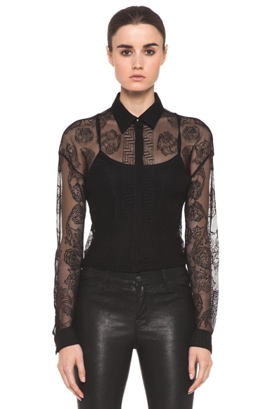 versace black blouse