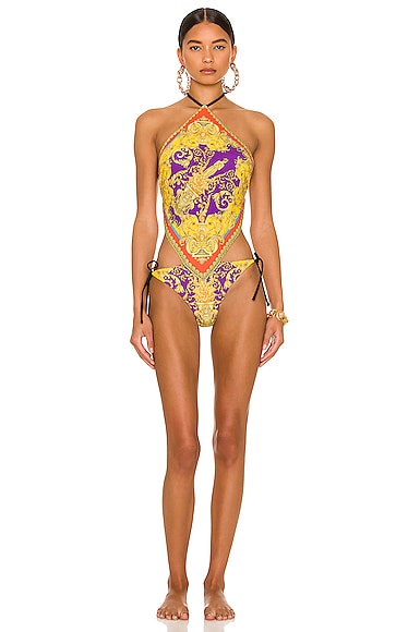 Versace Barocco Bikini Top | White | FARFETCH