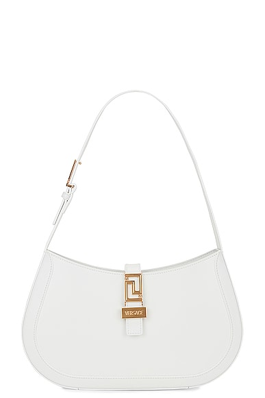 VERSACE Large Hobo Bag in Optical White