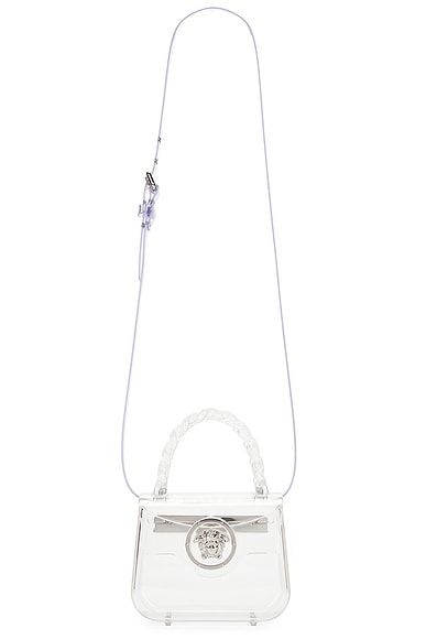 Shop Versace Mini Top Handle Bag In Transparent