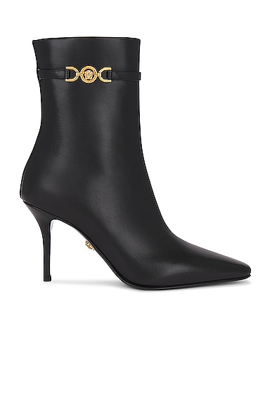 Calf Leather Booties in Black
