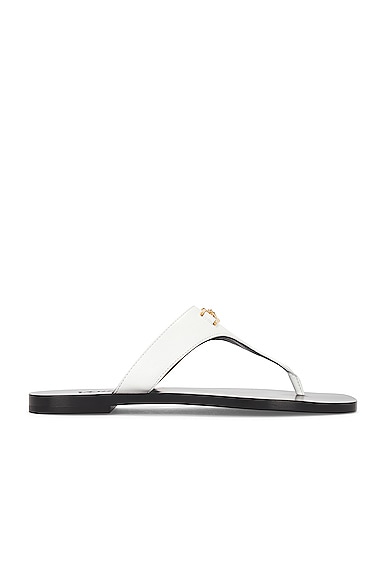 Versace Calf Leather Slides In Optical White