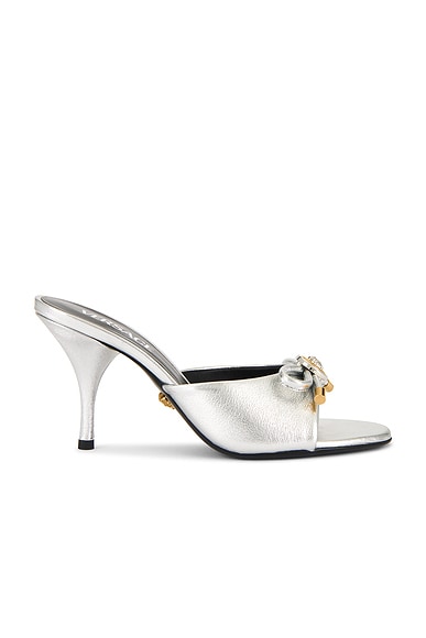 VERSACE Mule Heel in Silver & Versace Gold