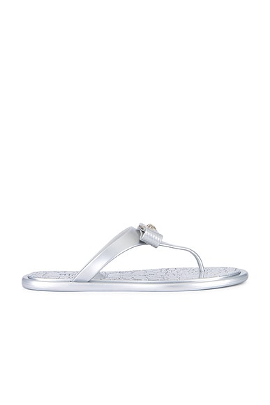 VERSACE Flip Flop in Silver & Palladium