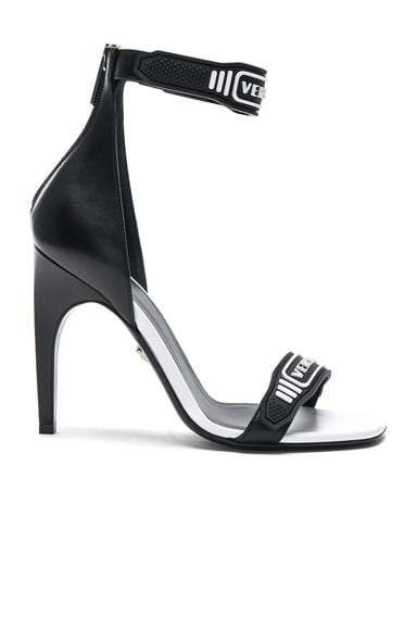 Logo Ankle Strap Leather Sandals