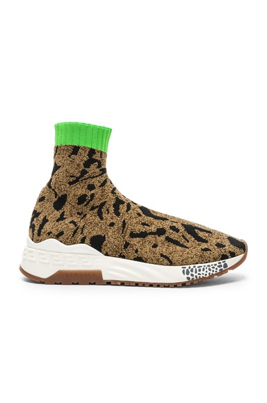 Leopard Printed Sock Sneakers