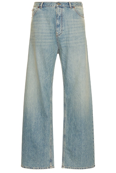 Balenciaga Stretched Knee Baggy Jeans in Stained | FWRD