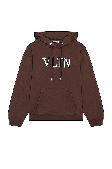 Valentino Jersey Hoodie in Brown
