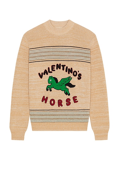 Valentino Horse Sweater in Beige