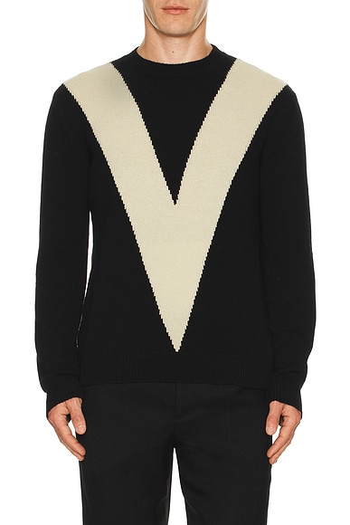 V Logo Wool Sweater