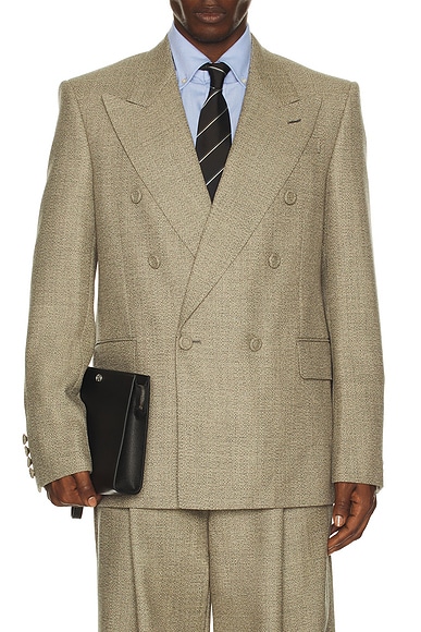 Valentino Formal Double Breasted Blazer in Beige, Bianco, & Nero