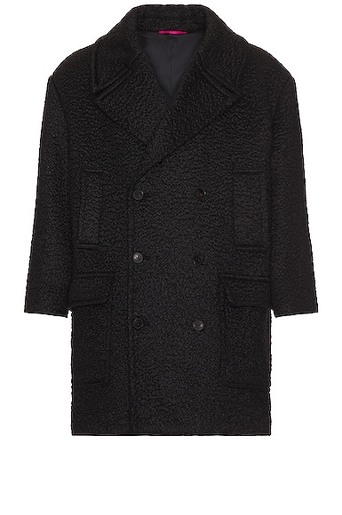 Valentino Double Breasted Coat in Black