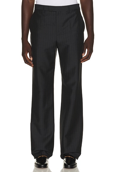 Valentino Pinstripe Formal Trouser in Grigio Scuro & Tabacco