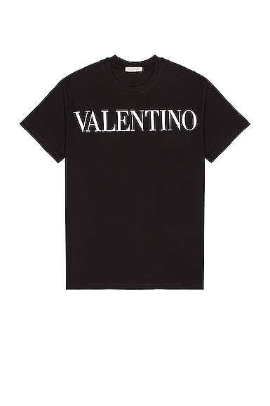 Valentino Logo Tee in Black