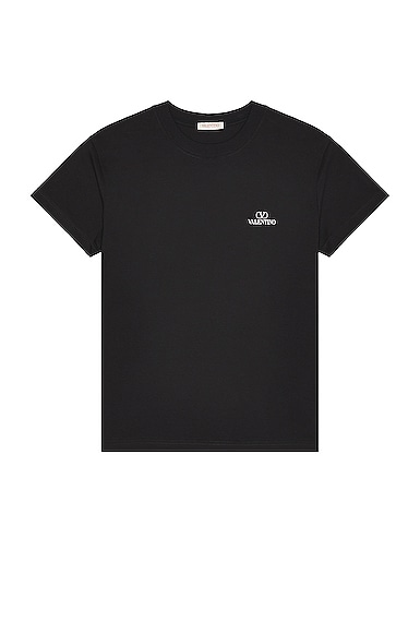 Valentino V Logo T-shirt in Black