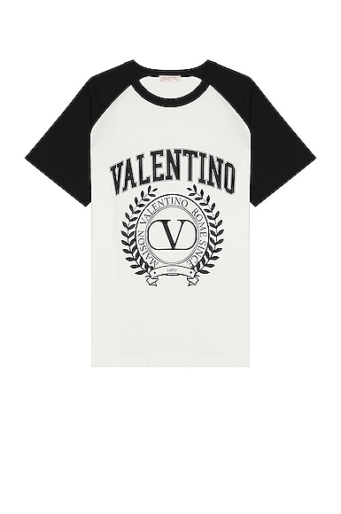 Shop Valentino T-shirt In White & Black