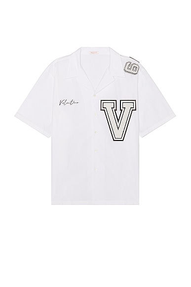 Valentino Camicia Maniche Corte in White