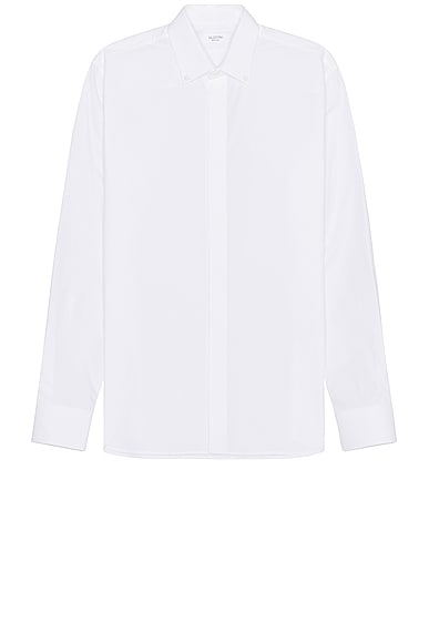 Shop Valentino Rockstud Button Down Shirt In White