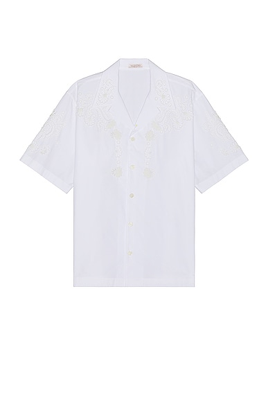 Valentino Embroidered Shirt In White
