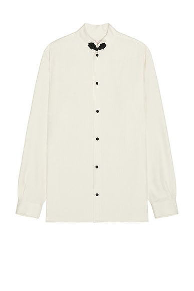 Valentino Shantung Shirt in Panna