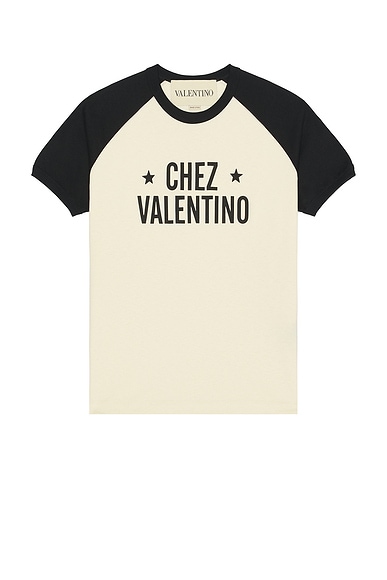 Valentino T-Shirt in Burro & Nero