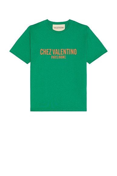 Valentino T-Shirt in Verde & Arancio