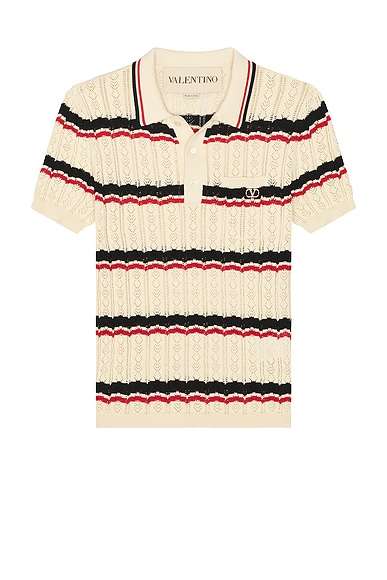 Valentino Shirt in Burro, Nero, & Carminio